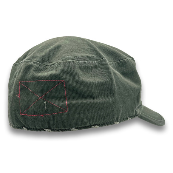 Army Cadet Hat Distressed Round Top BDU Baseball Castro Cap With Zippered Pocket - Picture 5 of 8